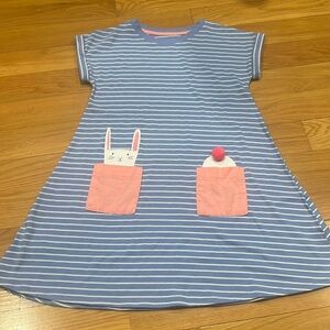 Cat & Jack girls short sleeve Easter bunny dress size 7/8 .